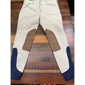 Dover Saddlery Breeches Womens 32 Beige Three Tone Full Seat Equestrian Horse